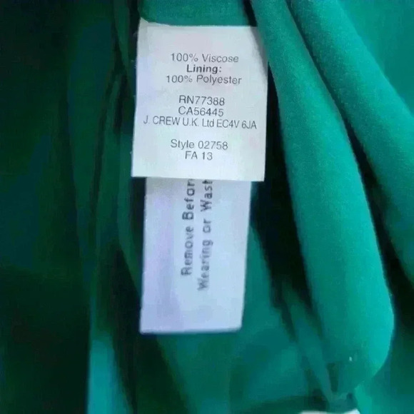 J. Crew Mini Dress Lined Sleeveless Round Neck Button Zip Green Size 2 - Picture 5 of 8